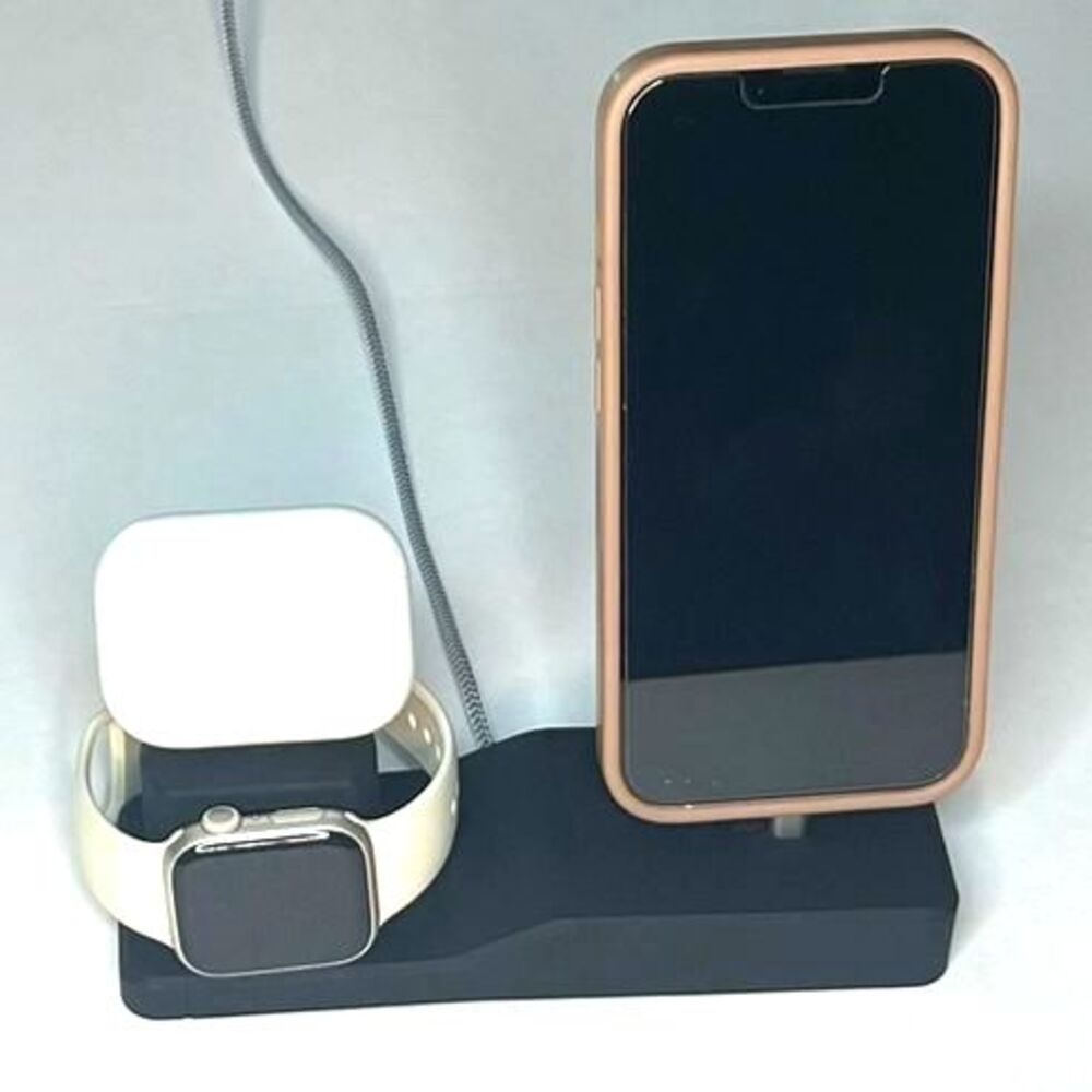Anti-Slip Silicone 3 in 1 Charging Stand for iPhone and Apple Watch and AirPods.